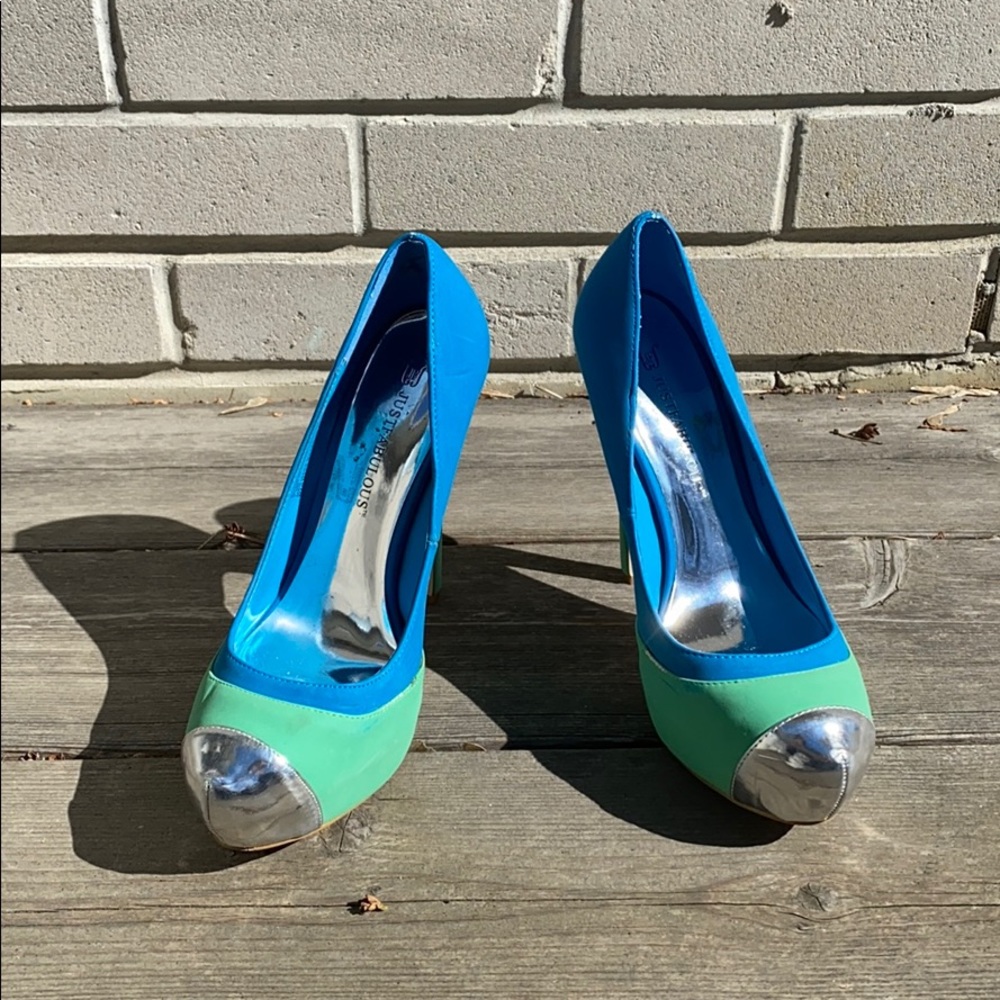 Women’s JustFab color block platform heels